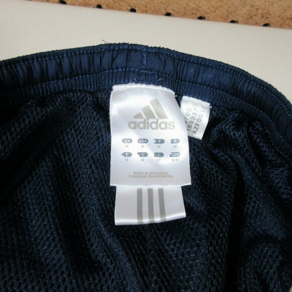 Vintage Y2K adidas womens navy mesh lined striped windbreaker pants Mx30 - Picture 6 of 9